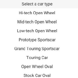 Setup Developer Tool 2021 - Seleção de Carro