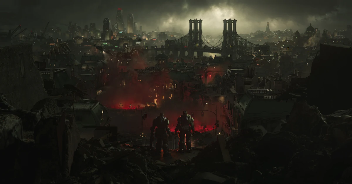 Marcus Fenix e Dom Santiago regressam em Gears of War: E-Day, passado inteiramente na cidade de Kalona