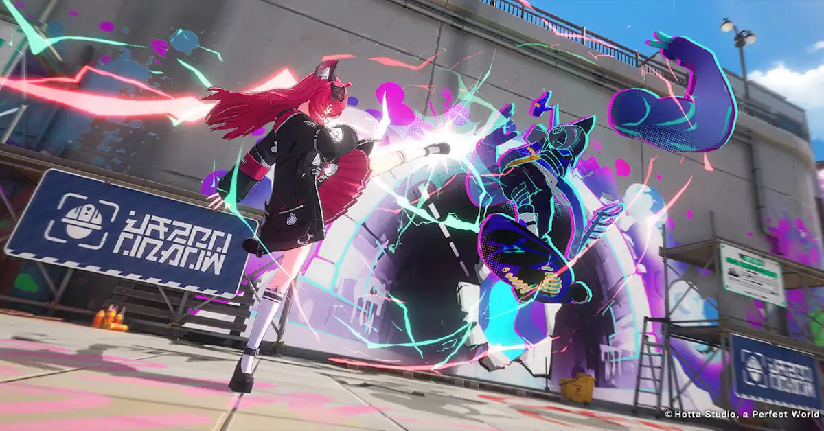 Personagens de Neverness to Everness dirigindo por Hethereau durante o teste beta Co-Ex