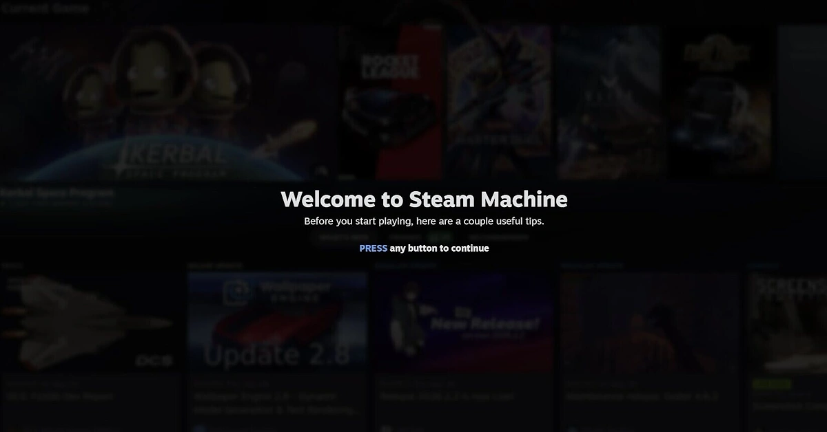 A Steam Machine contará com um Tour de Boas-Vindas, recentemente vazado online