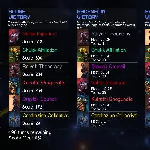 StarDrive 2: Sector Zero - Estatísticas de Vitória