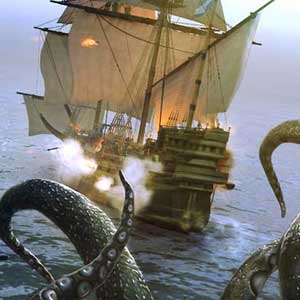 Sob o Jolly Roger kraken