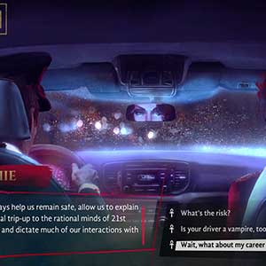 banhadas pelas luzes da noite