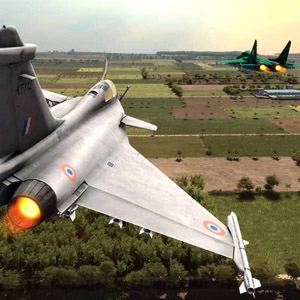 Caças a jacto a meio do voo