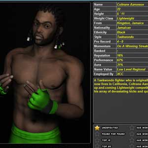 Perfil do combatente World of Mixed Martial Arts